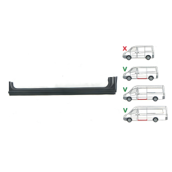 Prah levý pod posuvné dveře DODGE SPRINTER (906), 01.2007-12.2009,MERCEDES SPRINTER 209-524 (W906), 04.2006-10.2013,MERCEDES SPRINTER 210-519 (W906), 10.2013-06.2018,VOLKSWAGEN CRAFTER (2E),12.2005-04.2017 