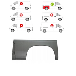Lem zadního blatníku pravý FIAT DUCATO (244), 04.02-09.06, CITROËN JUMPER (244), 01.02-08.06, PEUGEOT BOXER (244), 04.02-08.06, FIAT DUCATO (230), 03.94-04.02, CITROËN JUMPER (230), 06.94-12.01, PEUGEOT BOXER (230), 06.94-04.02