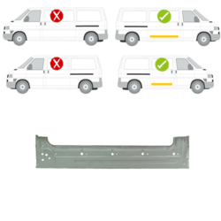 Lem posuvných dveří pravý VOLKSWAGEN TRANSPORTER (T4)/CARAVELLE/MULTIVAN, 07.90-03.03