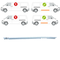 Vodící lišta posuvných dveří VOLKSWAGEN TRANSPORTER (T4)/CARAVELLE/MULTIVAN, 07.90-03.03