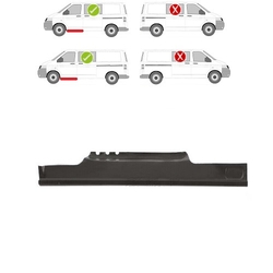 Prah pod dveře levý VOLKSWAGEN TRANSPORTER /MULTIVAN (T5), 04.03-10.09, VOLKSWAGEN TRANSPORTER /MULTIVAN (T5), 10.09-.15