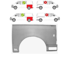 Blatník zadní levý VOLKSWAGEN TRANSPORTER/MULTIVAN (T5), 04.03-10.09,  VOLKSWAGEN TRANSPORTER/MULTIVAN (T5), 10.09-.15