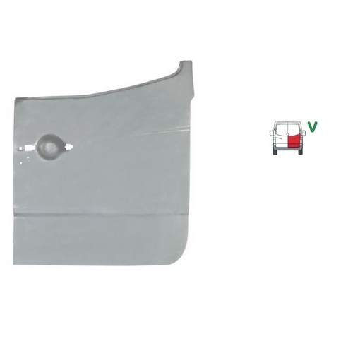 Opravný plech zadních dveří pravý DODGE SPRINTER (906), 01.2007-12.2009,MERCEDES SPRINTER 209-524 (W906), 04.2006-10.2013,MERCEDES SPRINTER 210-519 (W906), 10.2013-06.2018,VOLKSWAGEN CRAFTER (2E),12.2005-04.2017 