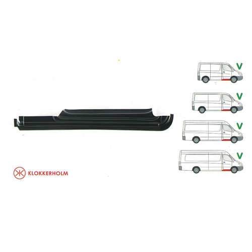 Prah pravý pod přední dveře DODGE SPRINTER (906), 01.2007-12.2009,MERCEDES SPRINTER 209-524 (W906), 04.2006-10.2013,MERCEDES SPRINTER 210-519 (W906), 10.2013-06.2018,VOLKSWAGEN CRAFTER (2E),12.2005-04.2017 